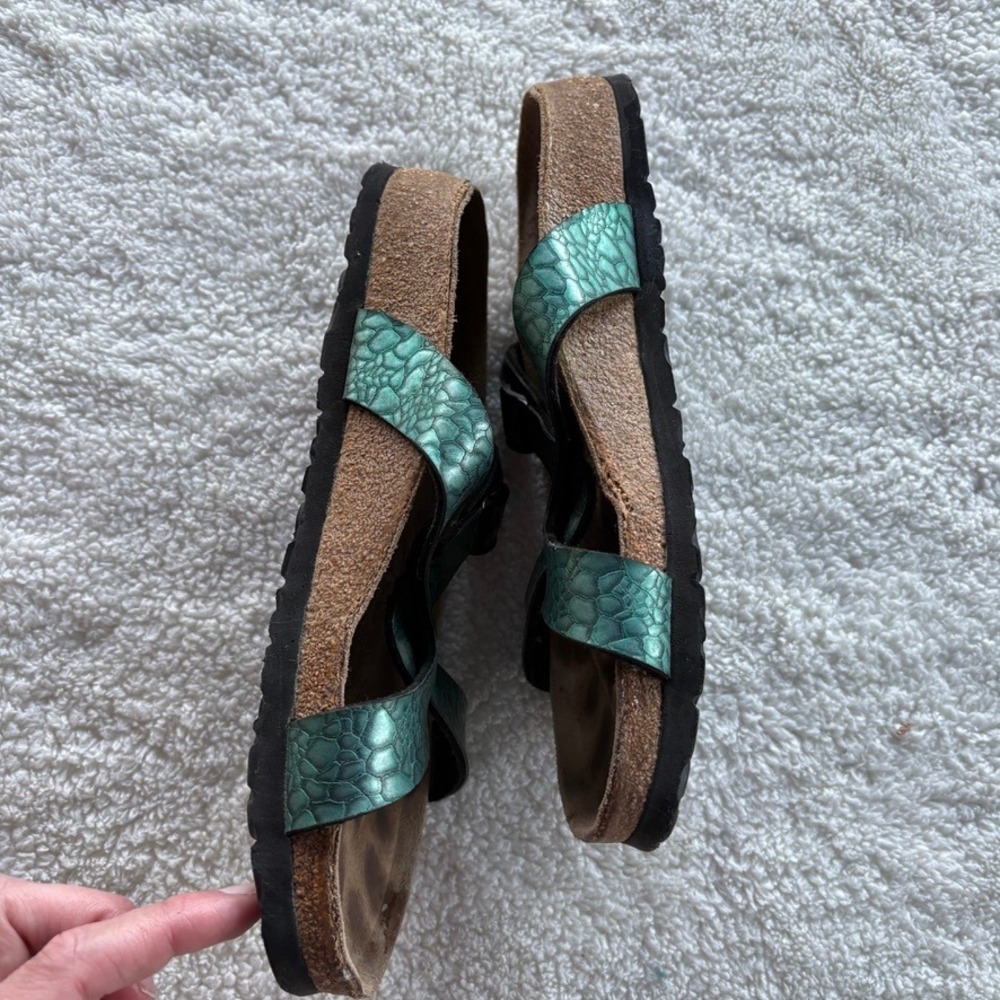 Birkenstock Birki's Sylt Birko Flor Turquoise Sandals Women's Size 39 N 8/8.5 - Picture 5 of 7